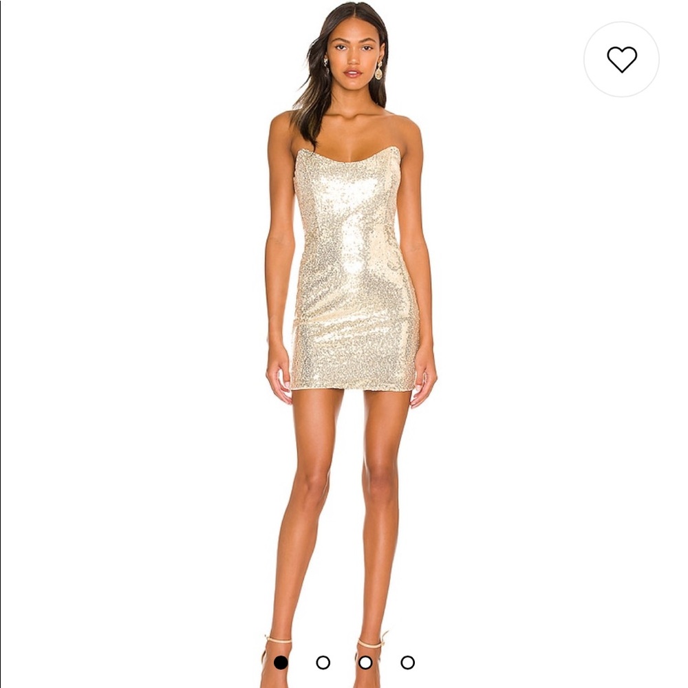 Superdown Stevie Sweetheart Mini Dress in Gold Sequin